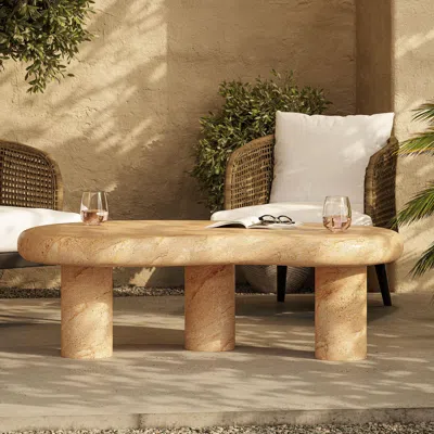 Ashley Modway Elowen Outdoor Coffee Table In Brown