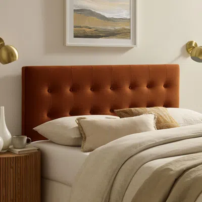 Ashley Modway Emily Tufted Full Headboard In Brown