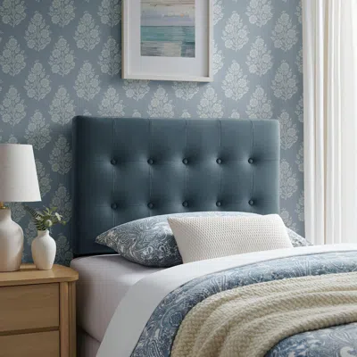 Ashley Modway Emily Tufted Twin Headboard In Blue