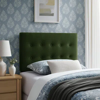 Ashley Modway Emily Tufted Twin Headboard In Green