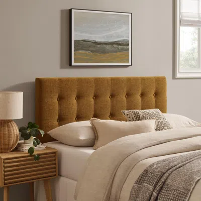 Ashley Modway Emily Upholstered Full Headboard In Gold