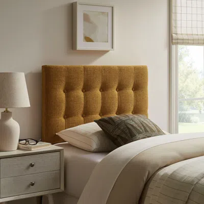 Ashley Modway Emily Upholstered Twin Headboard In Gold