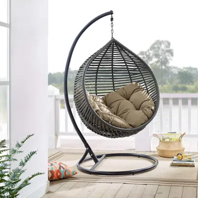 Ashley Modway Garner Outdoor Hanging Egg Chair In Black