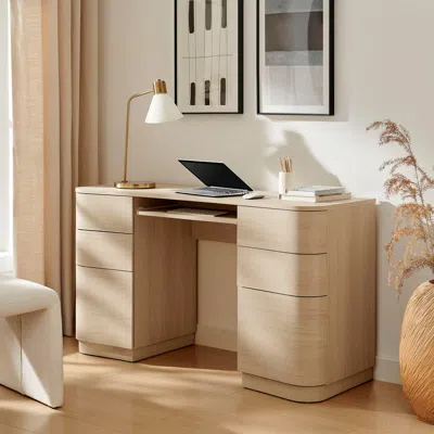 Ashley Modway Mirae 55" Home Office Desk In Animal Print