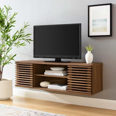 Ashley Modway Render Wall-mount Tv Stand In Brown