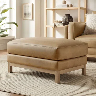 Ashley Modway Roscoe Solid Ottoman In Brown