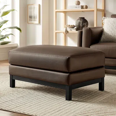 Ashley Modway Roscoe Solid Ottoman In Brown