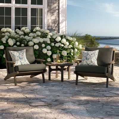 Ashley Modway Saratoga Outdoor 2 Lounge Chair And Side Table In Gray