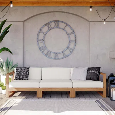 Ashley Modway Upland 3-piece Outdoor Modular Sofa In White