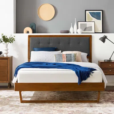 Ashley Modway Willow Full Platform Bed With Angular Frame In Brown