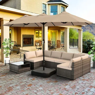 Ashley Morn Hill Llc Palm Shade 13' Outdoor Umbrella In Multi