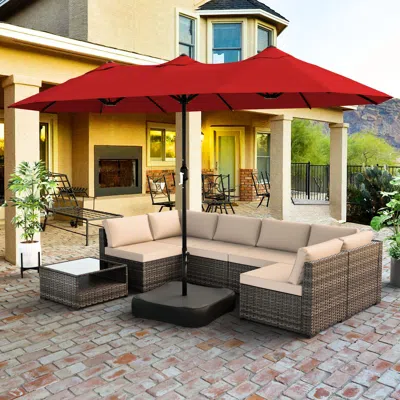 Ashley Morn Hill Llc Palm Shade 13' Outdoor Umbrella In Multi
