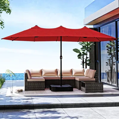 Ashley Morn Hill Llc Palm Shade 15' Outdoor Umbrella In Multi