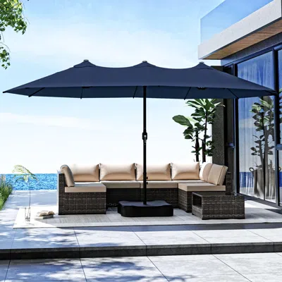 Ashley Morn Hill Llc Palm Shade 15' Outdoor Umbrella In Multi