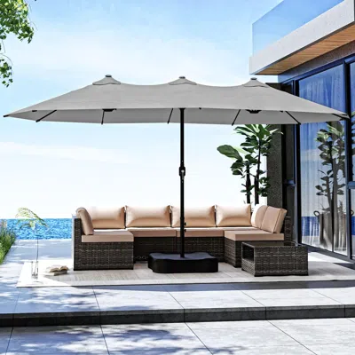 Ashley Morn Hill Llc Palm Shade 15' Outdoor Umbrella In Multi