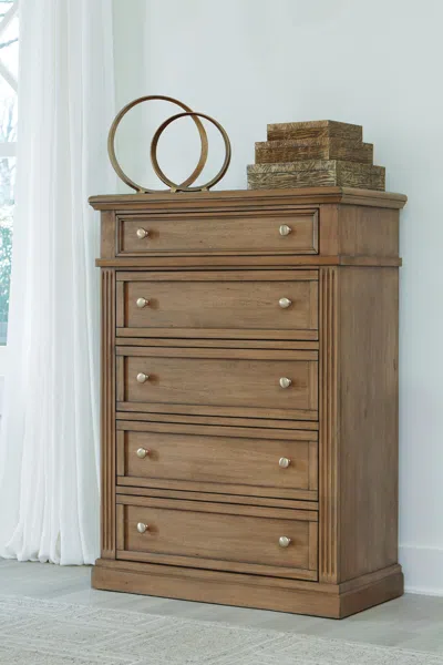 Ashley Mylarken 5 Drawer Chest Of Drawers In Brown