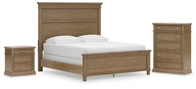Ashley Mylarken California King Panel Bed With Chest And Nightstand In Brown