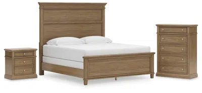 Ashley Mylarken King Panel Bed With Chest And Nightstand In Brown