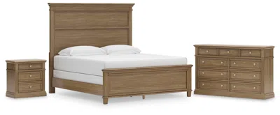 Ashley Mylarken King Panel Bed With Dresser And Nightstand In Brown