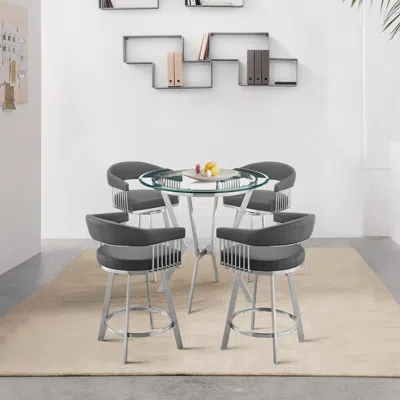 Ashley Naomi And Chelsea Counter Height Dining Table 4 Barstools Set In Black