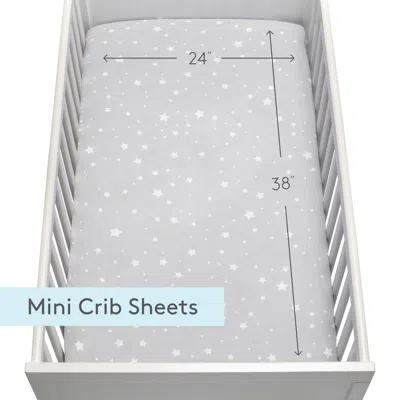 Ashley Newton Baby Starry Mini Crib Sheets (set Of 2) In Gray