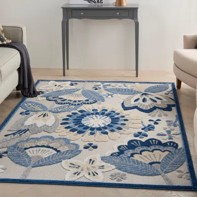 Ashley Nourison Aloha 6' X 9' Blue/grey Contemporary Indoor/outdoor Rug In Multi