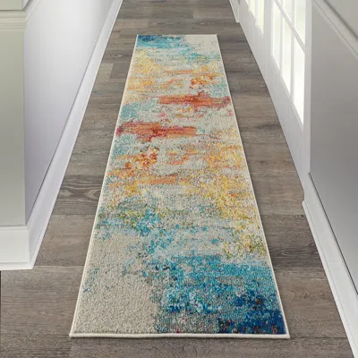 Ashley Nourison Celestial 2'2" X 7'6" Sealife Modern Indoor Rug In Multi