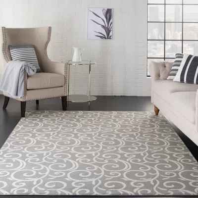 Ashley Nourison Grafix 5'3" X 7'3" Grey Contemporary Indoor Rug In Gray