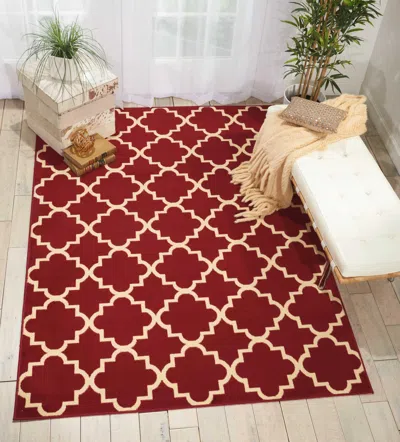 Ashley Nourison Grafix 5'3" X 7'3" Red Bohemian Indoor Rug In Purple