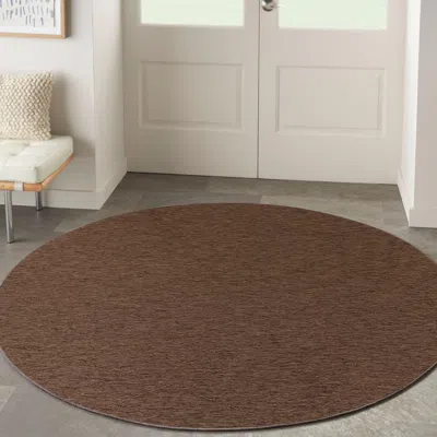 Ashley Nourison Home 8' Round Area Rug In Brown