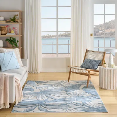 Ashley Nourison Home Aloha 5'3" X 7'5" Area Rug In Ivory/blue