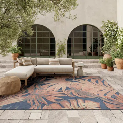 Ashley Nourison Home Aloha 9' X 12' Area Rug In Blue/rose