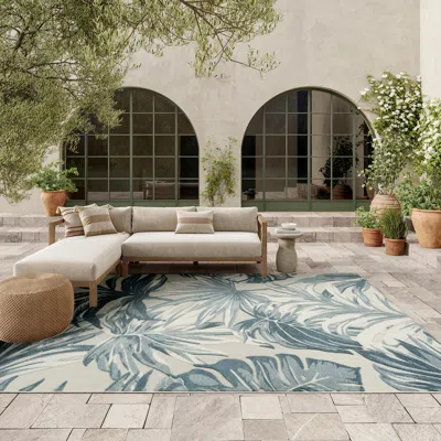 Ashley Nourison Home Aloha 9' X 12' Area Rug In Ivory/blue