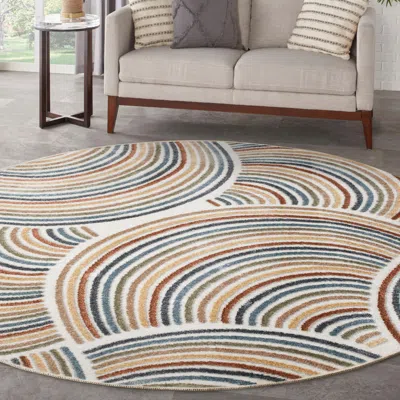 Ashley Nourison Home Astra Abstract 7'10" Round Area Rug In Multi