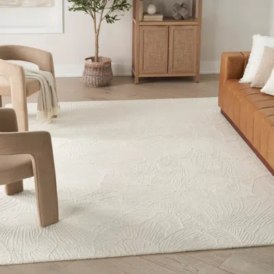 Ashley Nourison Home Avra 7'9" X 9'9" Area Rug In White