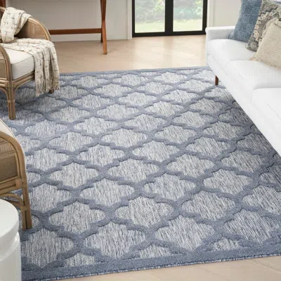 Ashley Nourison Home Easy Care 7' X 10' Denim Blue Modern Indoor/outdoor Rug
