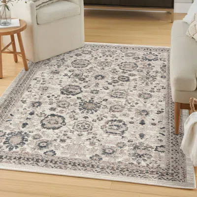 Ashley Nourison Home Eco Cycle Floral 5'3" X 7'3" Area Rug In Ivory/multi