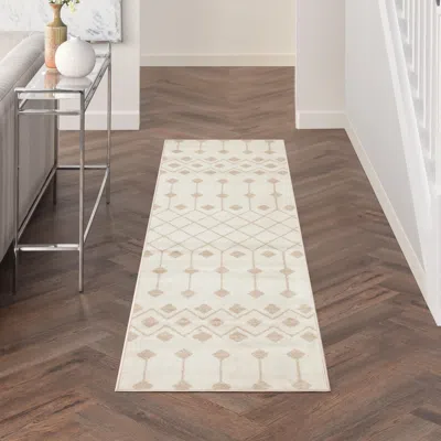 Ashley Nourison Home Grafix 2' X 6' Geometric Runner Rug In Multi
