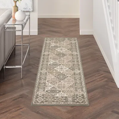 Ashley Nourison Home Grafix 2' X 6' Runner Rug In Gray