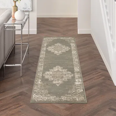 Ashley Nourison Home Grafix 2'3" X 7'6" Medallion Runner Rug In Multi