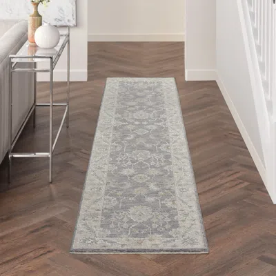 Ashley Nourison Home Infinite Latex 2'3" X 10'2" Runner Rug In Gray