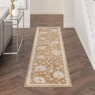 Ashley Nourison Home Infinite Padding 2'3" X 10'2" Runner Rug In Brown