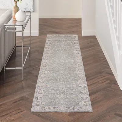 Ashley Nourison Home Infinite Serged 2'3" X 10'2" Runner Rug In Gray
