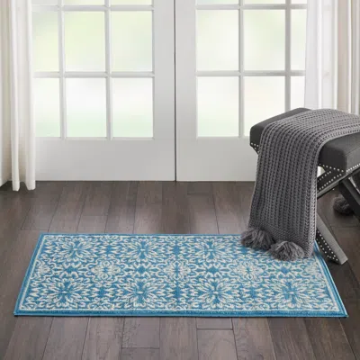 Ashley Nourison Home Jubilant 2' X 4' Ivory/blue Farmhouse Indoor Rug