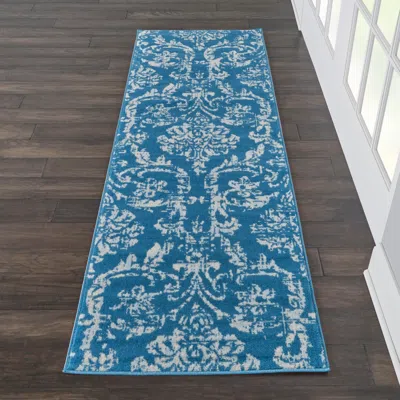 Ashley Nourison Home Jubilant 2' X 7' Runner Rug In Blue