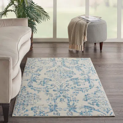 Ashley Nourison Home Jubilant 3' X 5' Ivory/blue Vintage Indoor Rug