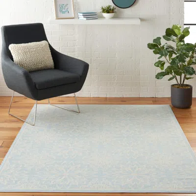 Ashley Nourison Home Jubilant 4' X 6' Ivory/light Blue Farmhouse Indoor Rug In Gray