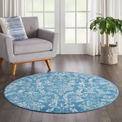 Ashley Nourison Home Jubilant 5' Round Area Rug In Blue