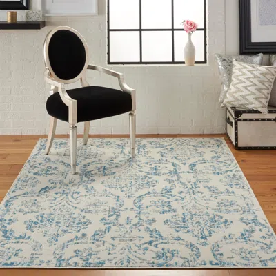 Ashley Nourison Home Jubilant 6' X 9' Ivory/blue Vintage Indoor Rug