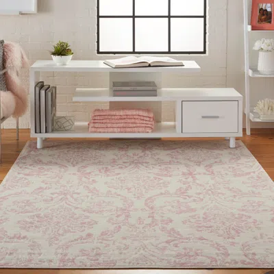 Ashley Nourison Home Jubilant 6' X 9' Ivory/pink Vintage Indoor Rug In Multi